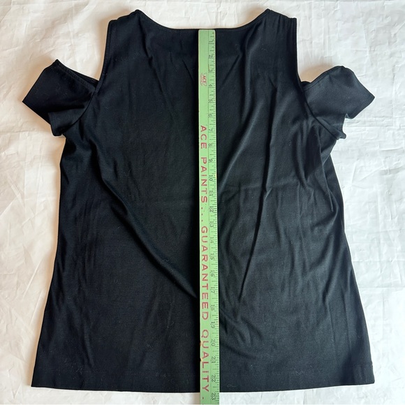 Lafayette 148 New York Black Cold Shoulder t-shirt large - Picture 6 of 6